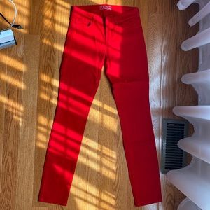 Guess Mid-Rise Red Skinny Jeans